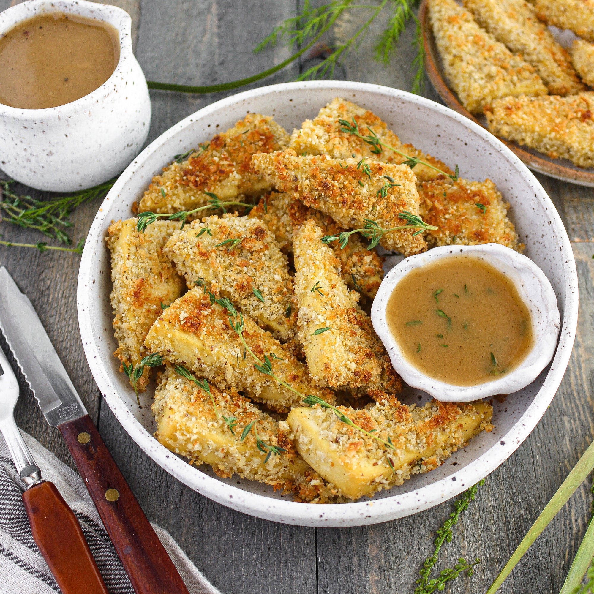 Baked Tofu Cutlets with Gravy - Uprise Foods