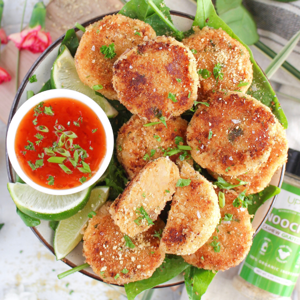 Thai Curry Potato Patties with Cashew Parmesan - Uprise Foods