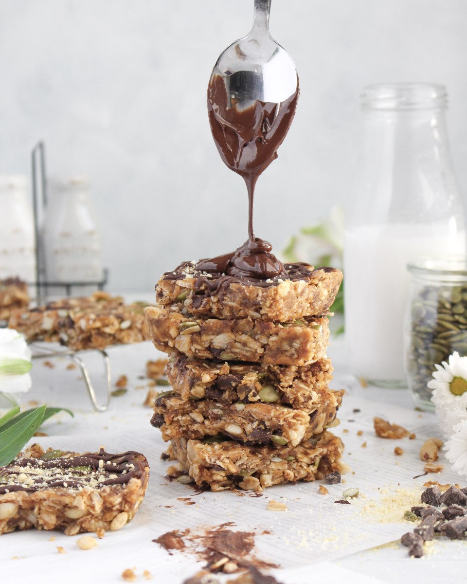 No Bake Sweet & Salty Granola Bars with Cashew Parmesan