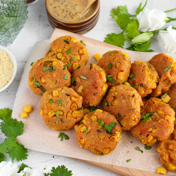 Uprise Foods Crispy Corn Fritters with Cheesy Maple Mustard Dip