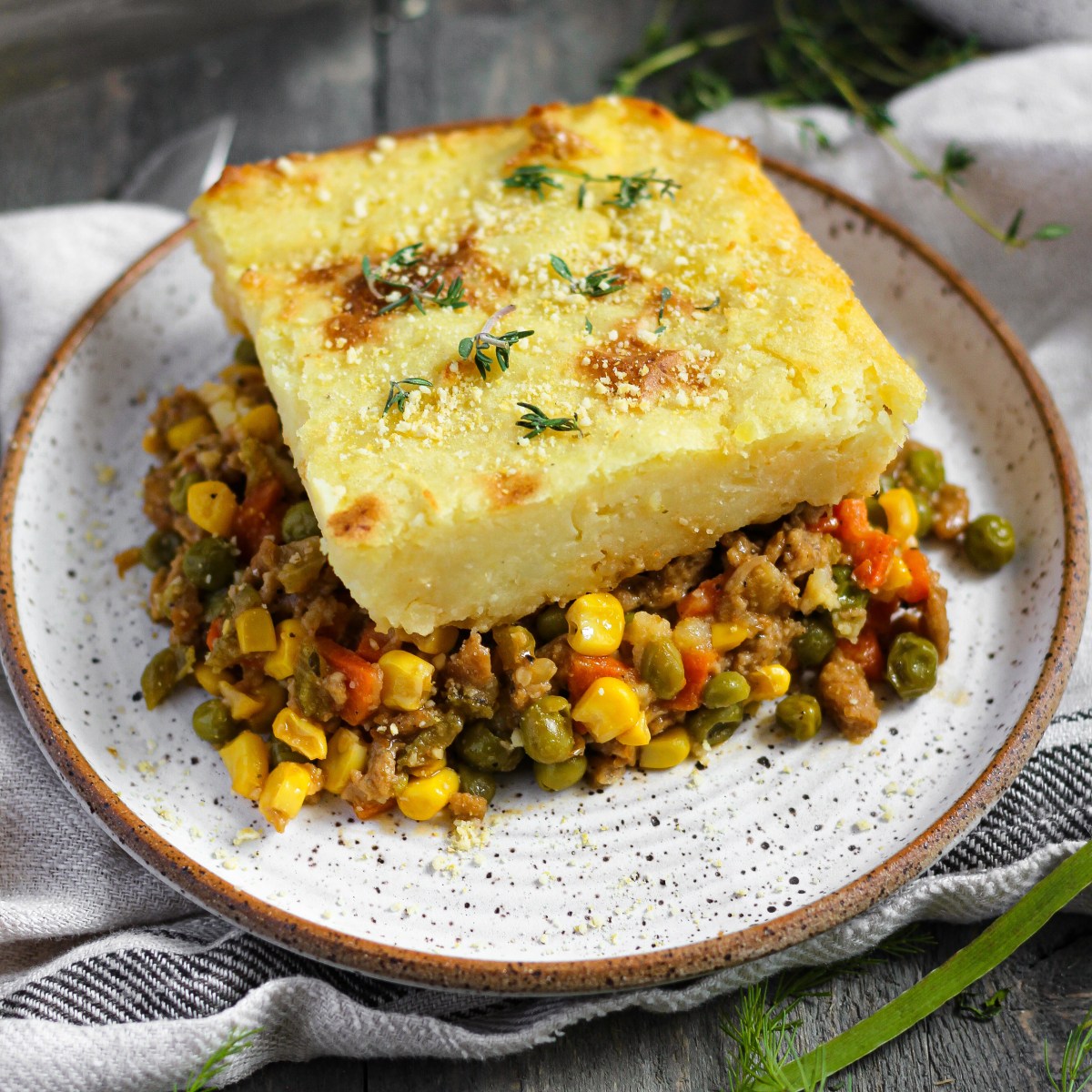 Vegan Shepherd's Pie Recipe with NOOCH IT Cashew Parmesan