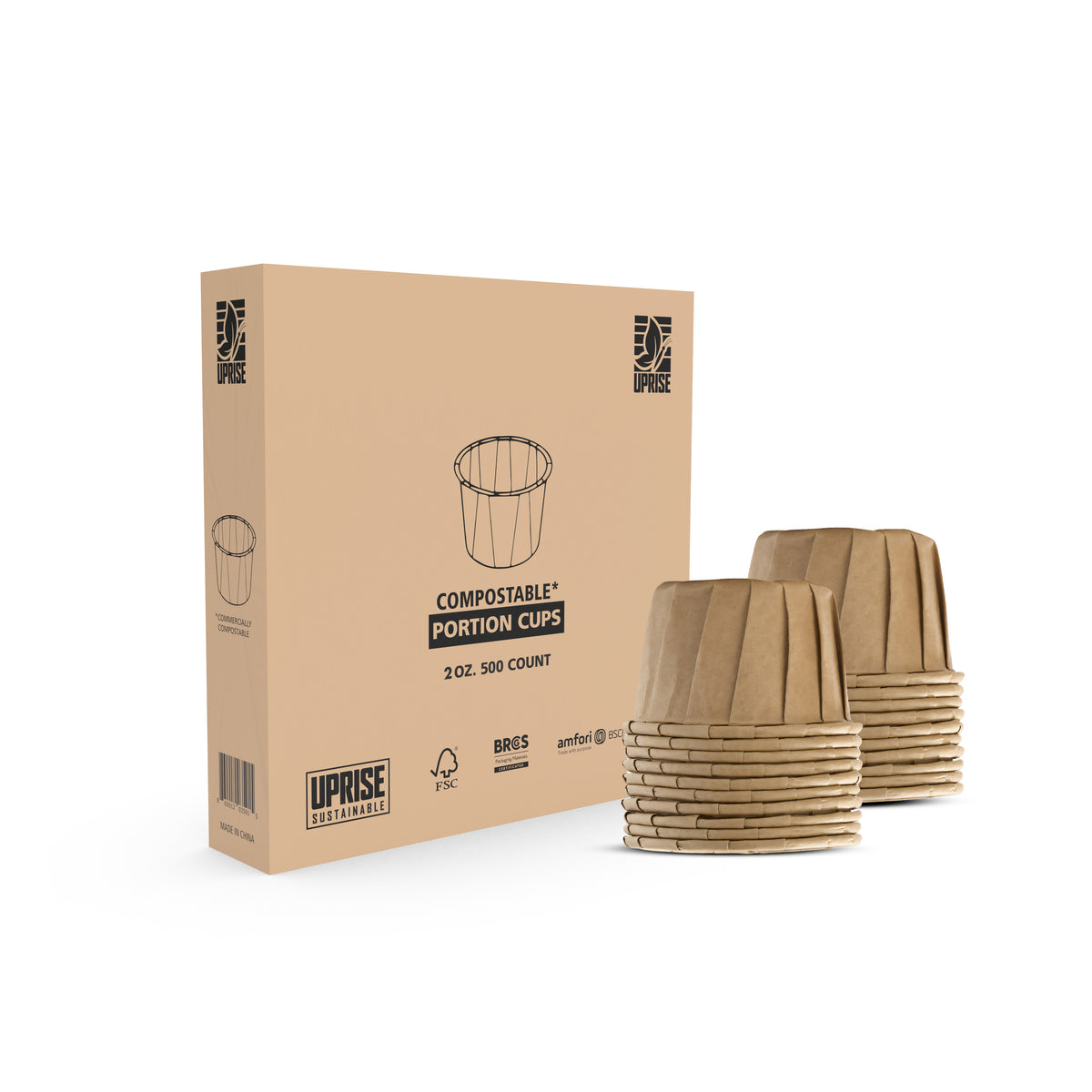 2 oz Compostable Portion Cups (Pack of 500) Durable, FSC Certified