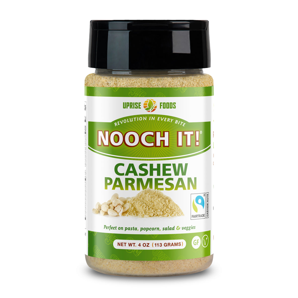 NOOCH IT! Fair Trade Cashew Parmesan 4oz | Vegan Parmesan | Organic Ingredients | Gluten-Free | Dairy-Free