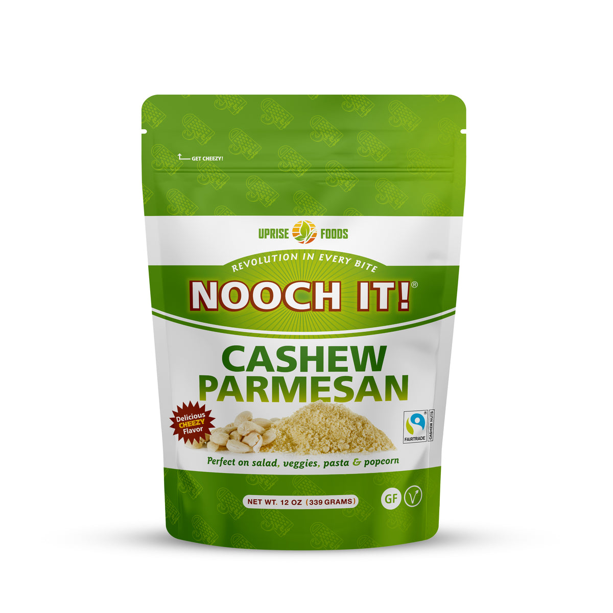 NOOCH IT! Fair Trade Cashew Parmesan 12oz | Vegan Parmesan | Organic Ingredients | Gluten-Free | Dairy-Free