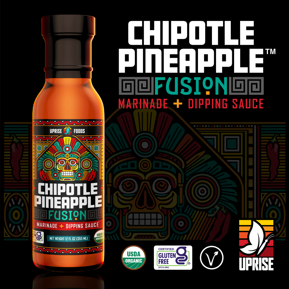 Chipotle Pineapple Fusion (Case of 12) | Organic Dipping Sauce + Marinade