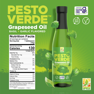 Pesto Verde Grapeseed Oil 12.7 OZ | High Smoke Point, Gluten-Free, Non-GMO, Healthy EVO Alternative