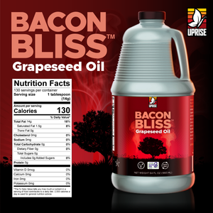 Bacon Bliss Grapeseed Oil 64 OZ | High Smoke Point, Gluten-Free, Non-GMO, Plant-Based