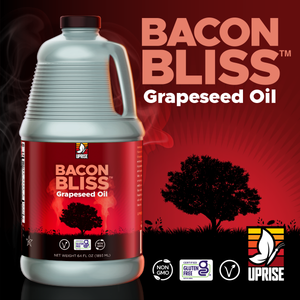 Bacon Bliss Grapeseed Oil 64 OZ | High Smoke Point, Gluten-Free, Non-GMO, Plant-Based