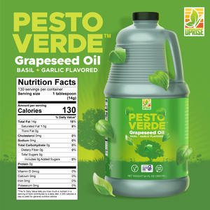 Pesto Verde Grapeseed Oil 64 OZ | High Smoke Point, Gluten-Free, Non-GMO, Healthy EVO Alternative