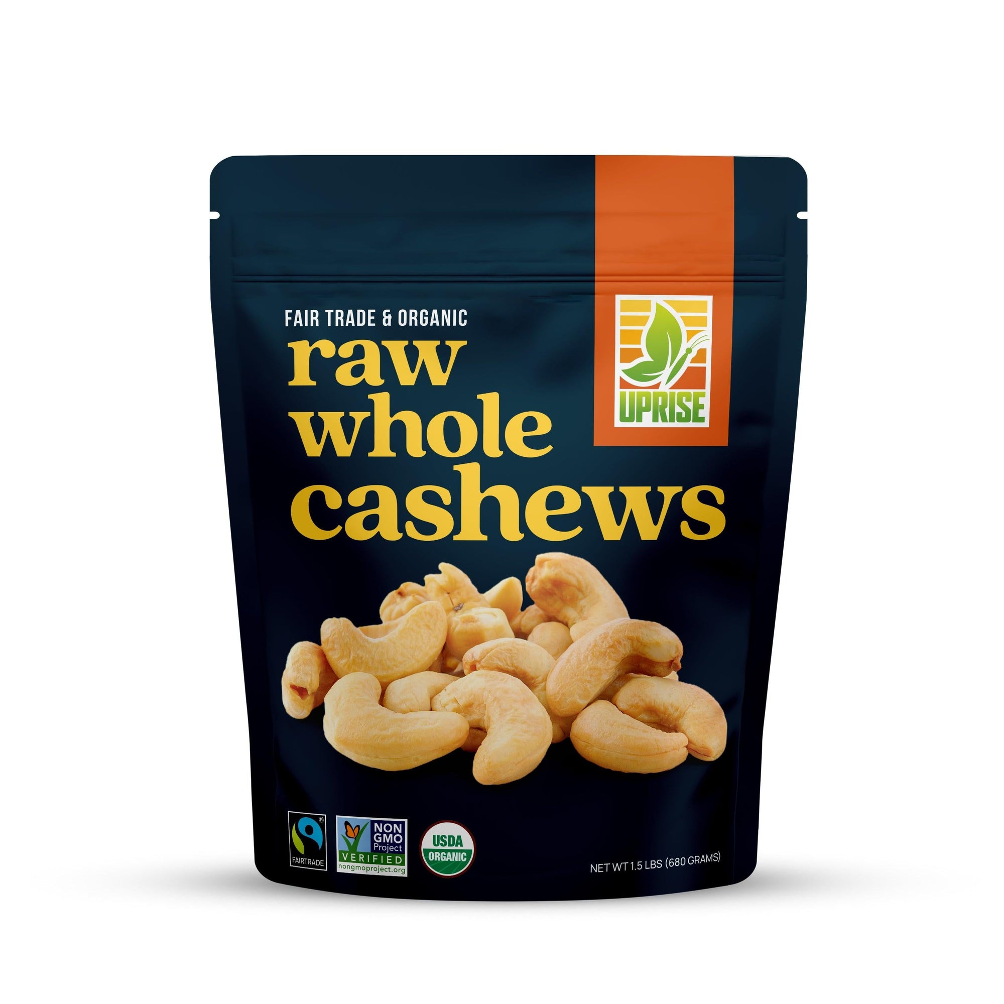 Certified Fair Trade Organic Whole Cashews (1.5 lb) - Uprise Foods