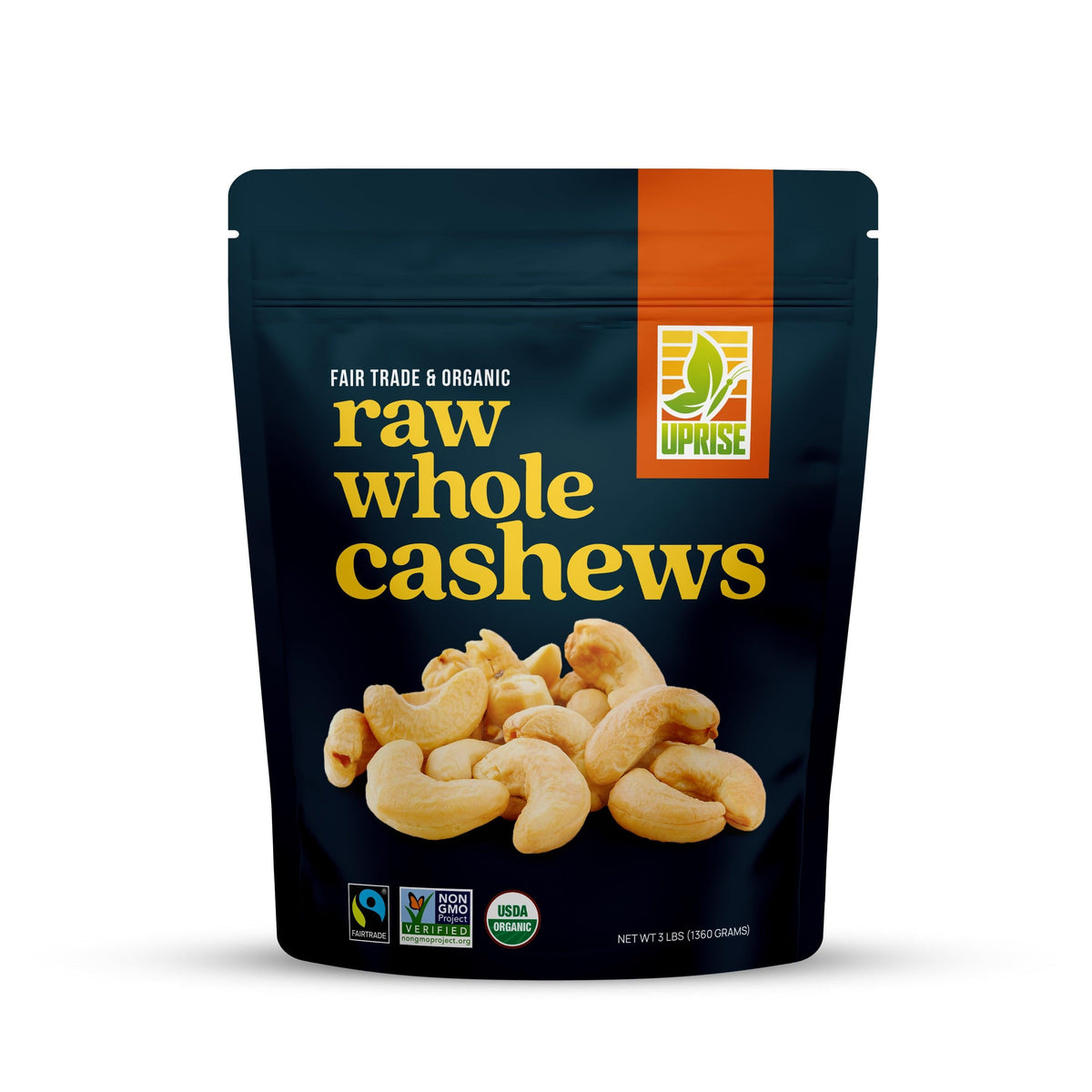 Certified Fair Trade Organic Whole Cashews (3 lb) - Uprise Foods